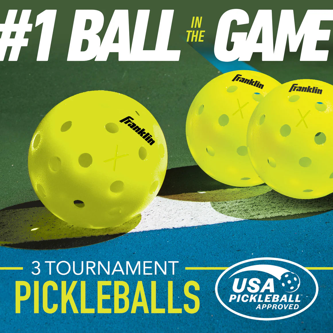 Franklin X-40 Outdoor Pickleballs (3-Pack Tube)
