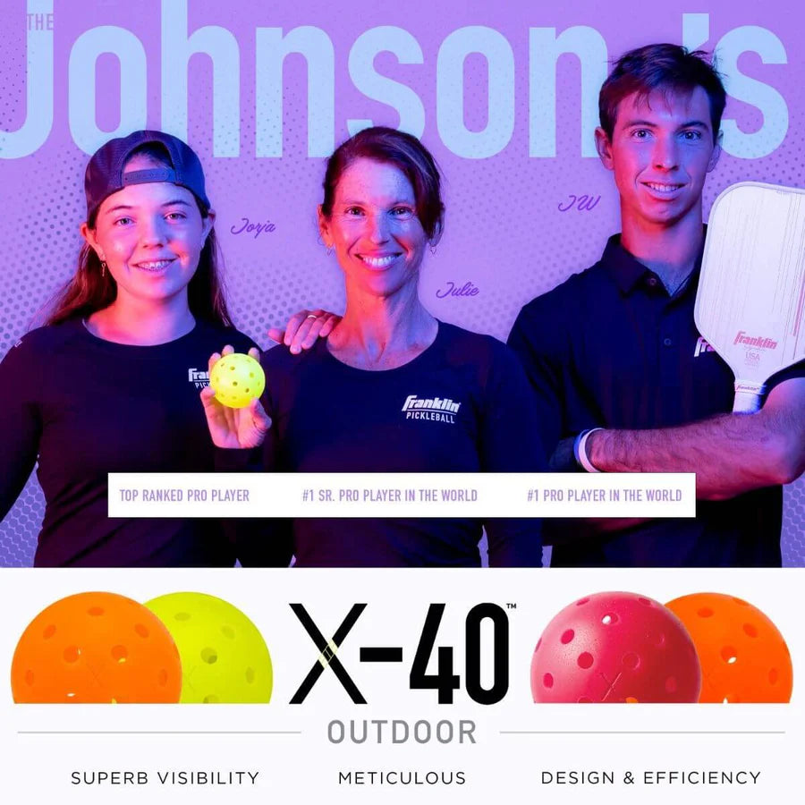 Franklin X-40 Outdoor Pickleballs (12-Pack Bulk)